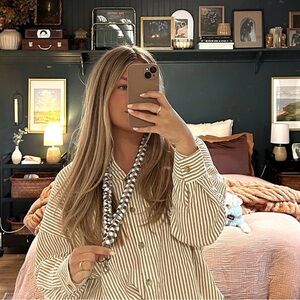 Brown Checkered Scrunchie Lanyard